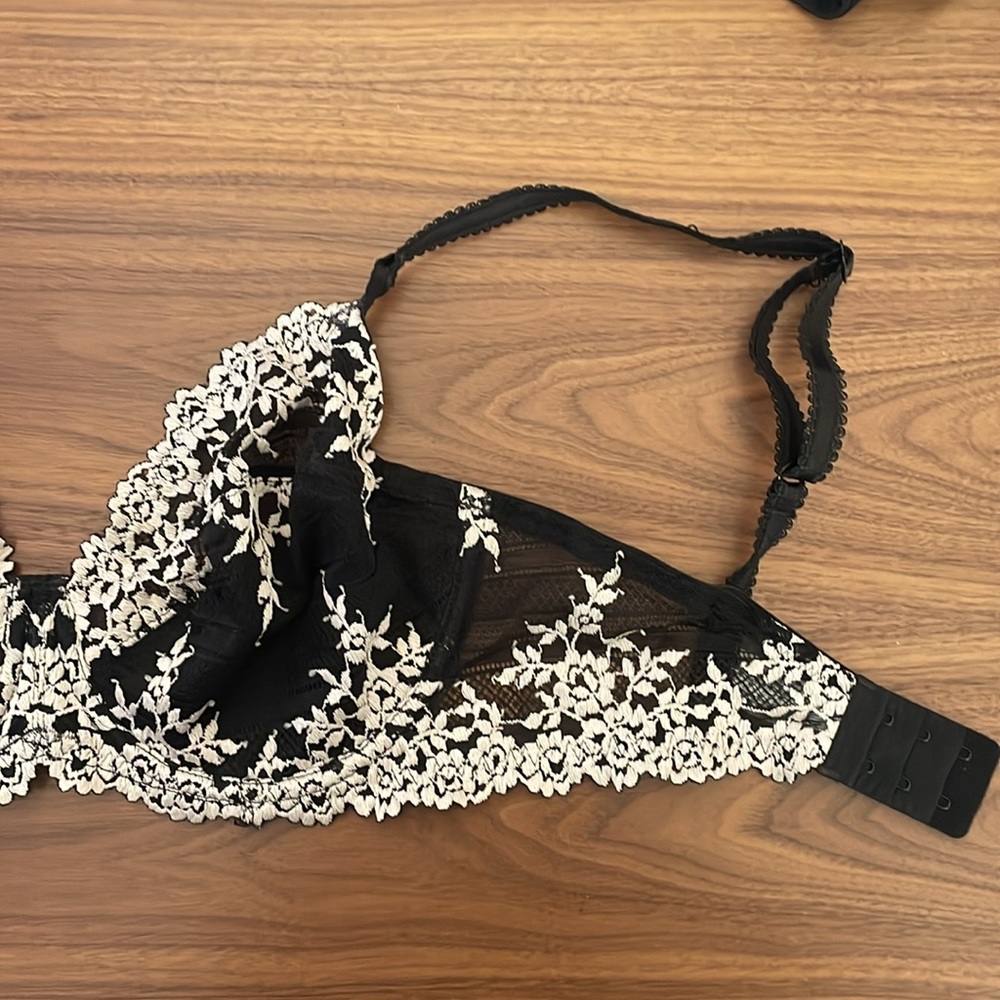 Wacoal Embrace Lace Bra 34DD Women Underwire black 65191 - Picture 3 of 11